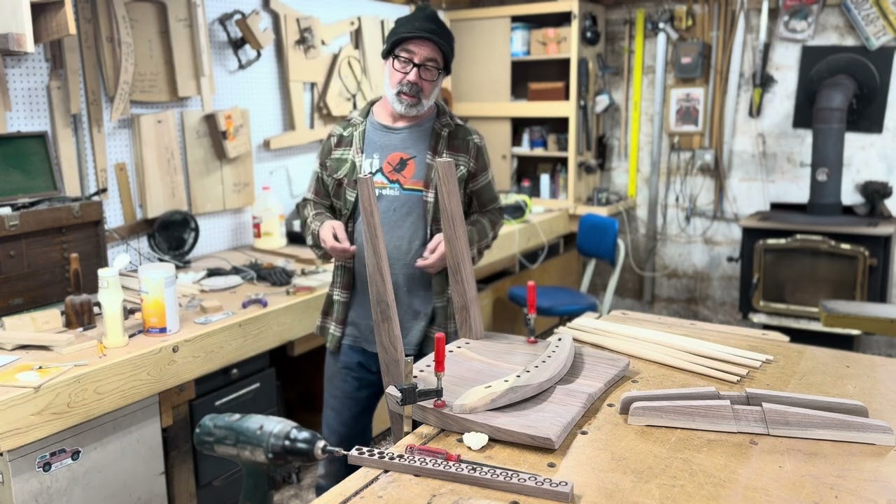 George Nakashima Inspired Conoid Chair Assembly