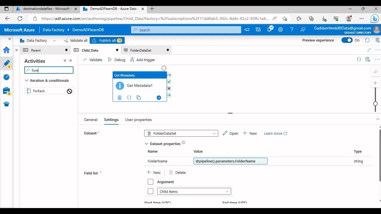 How to get Multiple Folder File Latest Date using Azure Data Factory in Telugu
