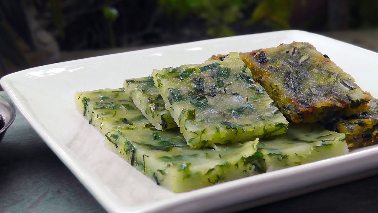 Thai steamed Garlic Chives Cake - Vegan Vegetarian Recipe