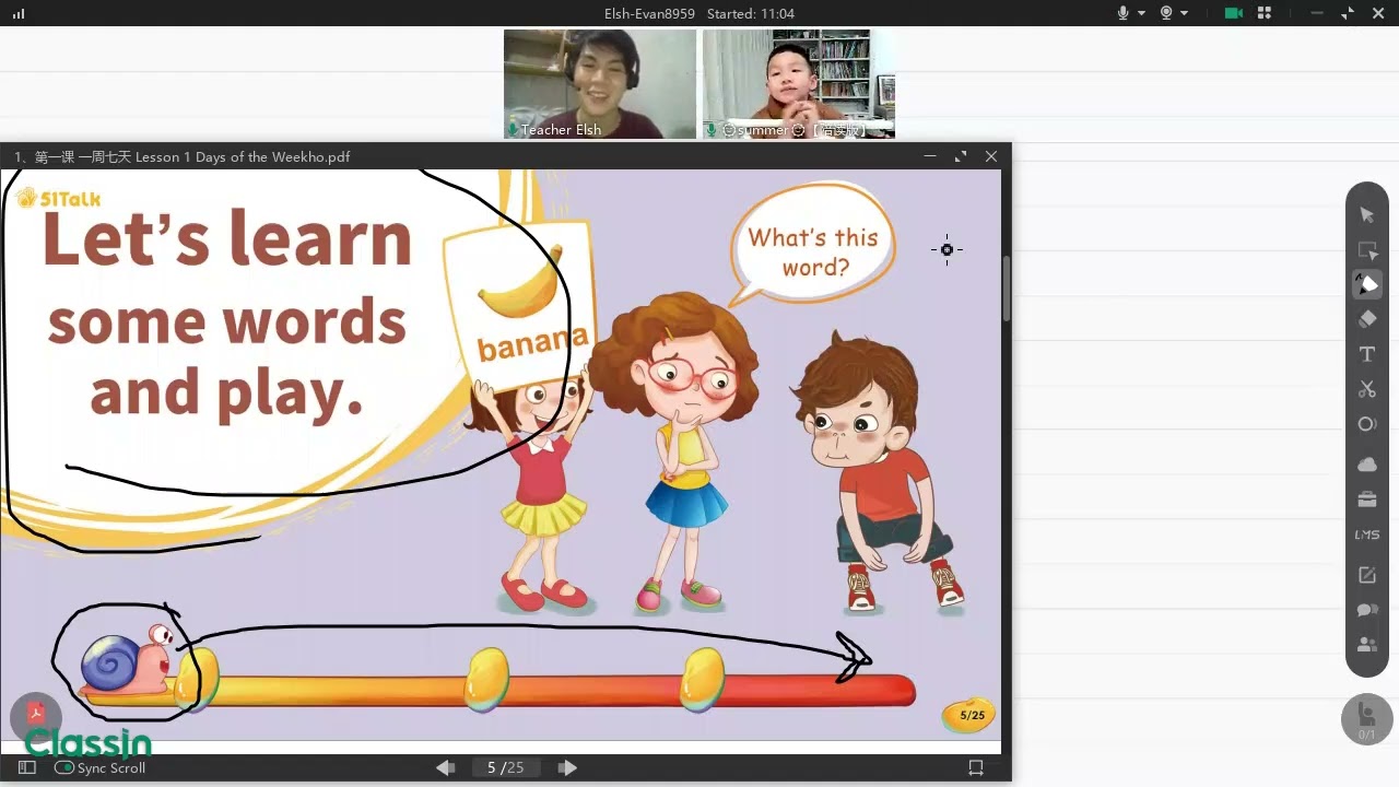 ACTUAL ESL CLASS USING CLASSIN (MY FIRST CLASS WITH THE NEW STUDENT)