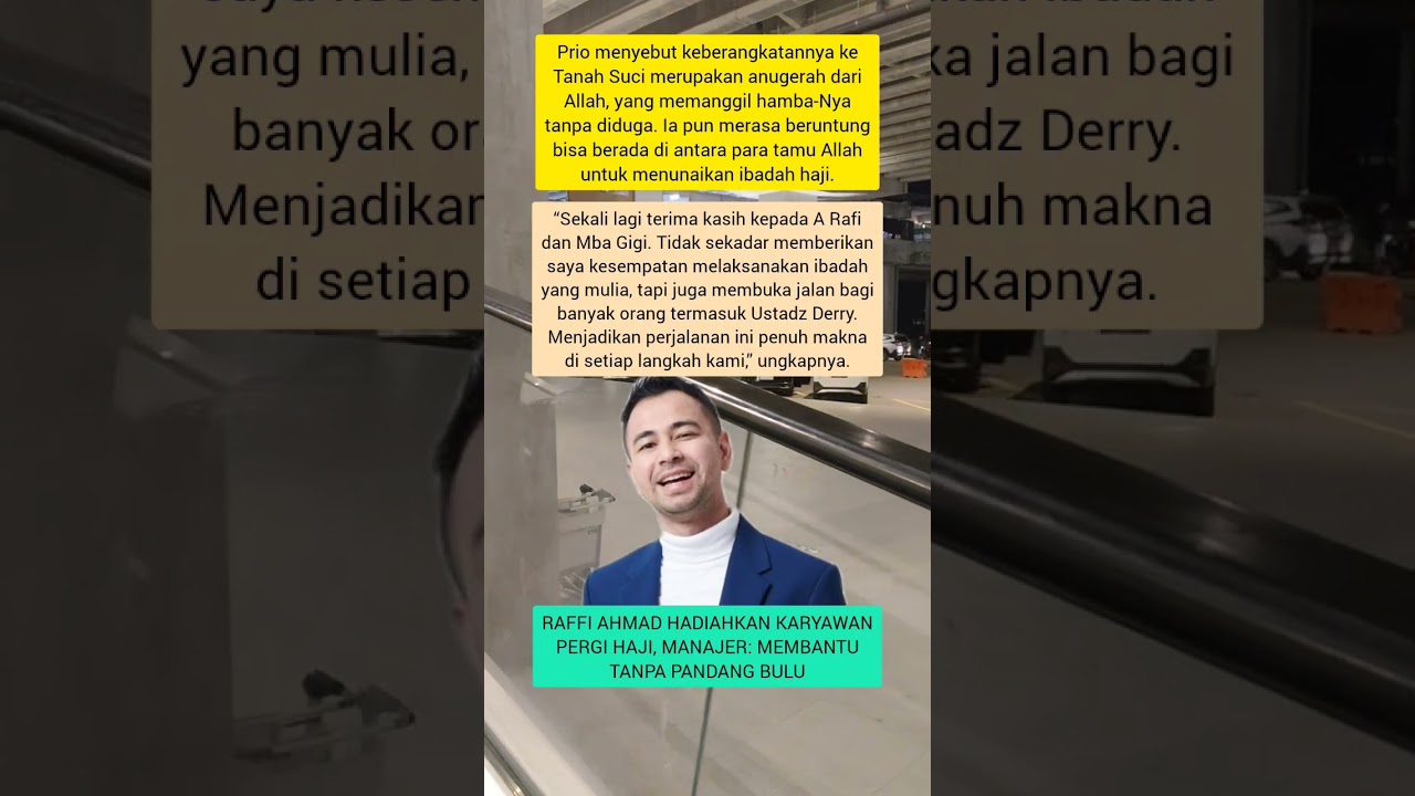 RAFFI AHMAD Berikan hadiah Manager nya Pergi HAJI. #shorts #viralvideo