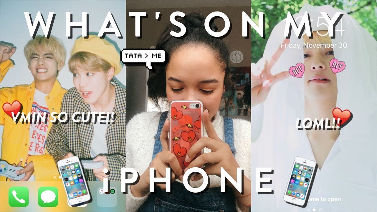 WHAT'S ON MY iPHONE (never too many tae/bts pics lol)!! ♡☎♡