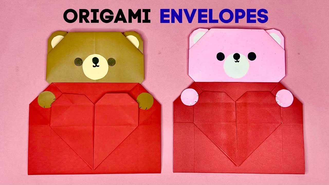 ORIGAMI PAPER TEDDY BEAR ENVELOPES/ How to Make a Paper Envelope/DIY Paper Teddy Bear/Paper Craft