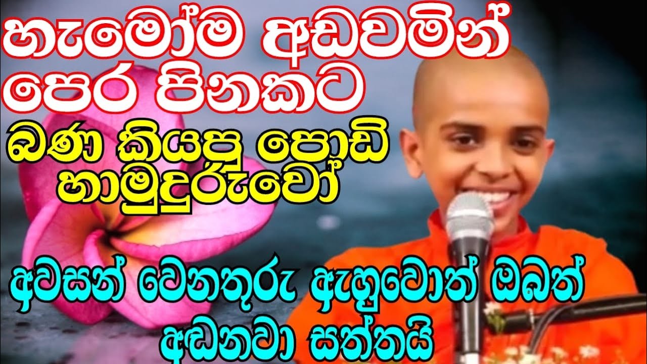 පෙර ආත්මයේ පුරුද්දට බණ කියන පුංචි හාමුදුරුවෝ | ven.tissamaharamaye sumanadhamma thero | bana katha