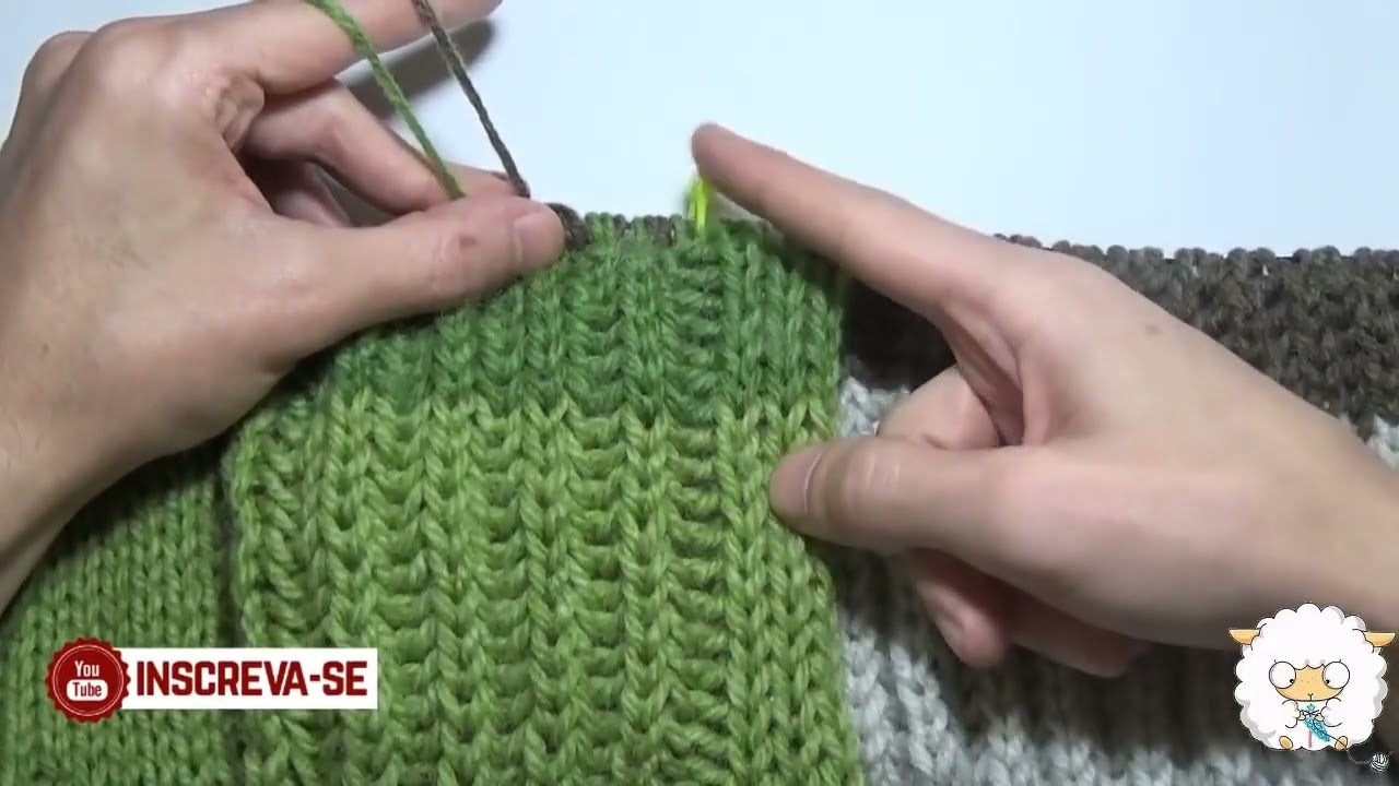 Casaco Colorpull Topdown em Tric&ocirc; #6 ｜ Bolso sem costura em Doubleknitting Parte 2 | VIDEO ANTIGO