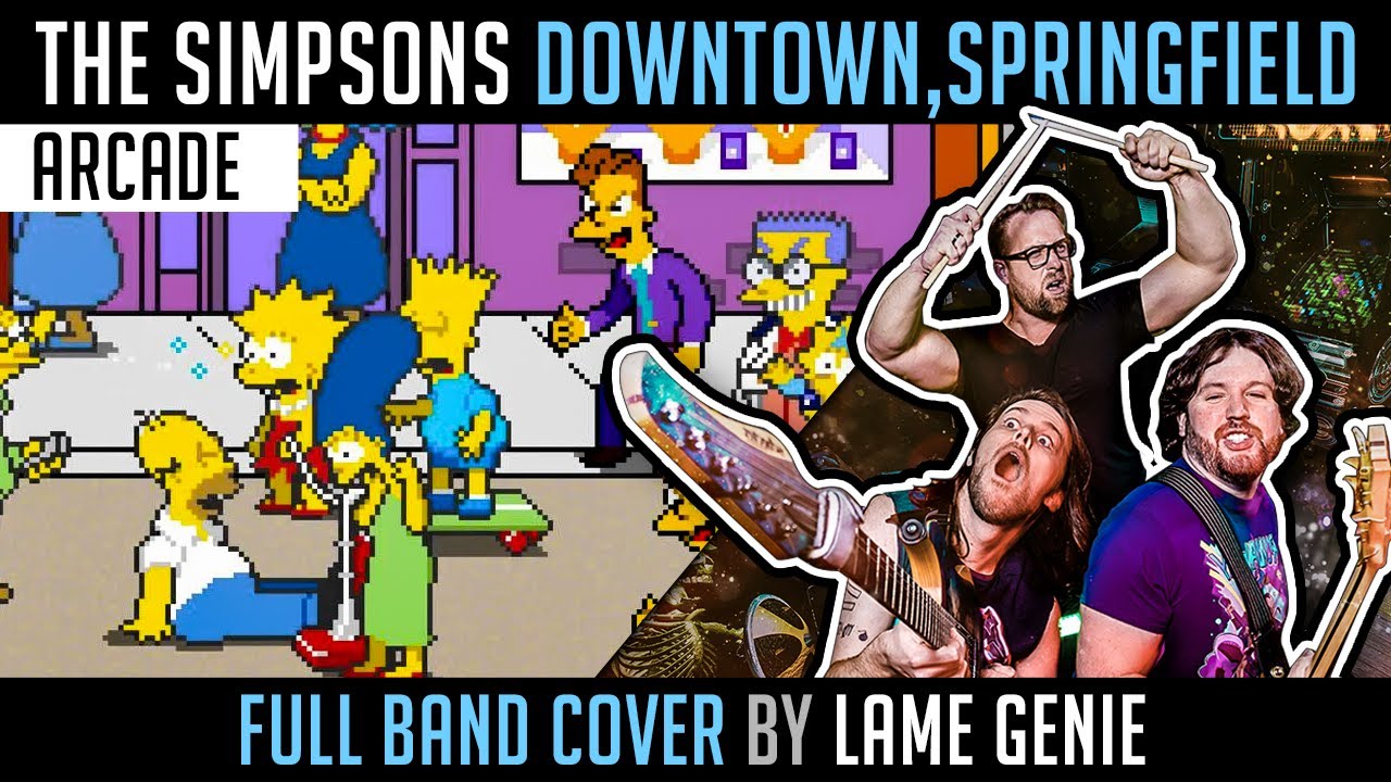 The Simpsons Arcade Game (Downtown Springfield, Stage 1) - Metal Music Video - Lame Genie