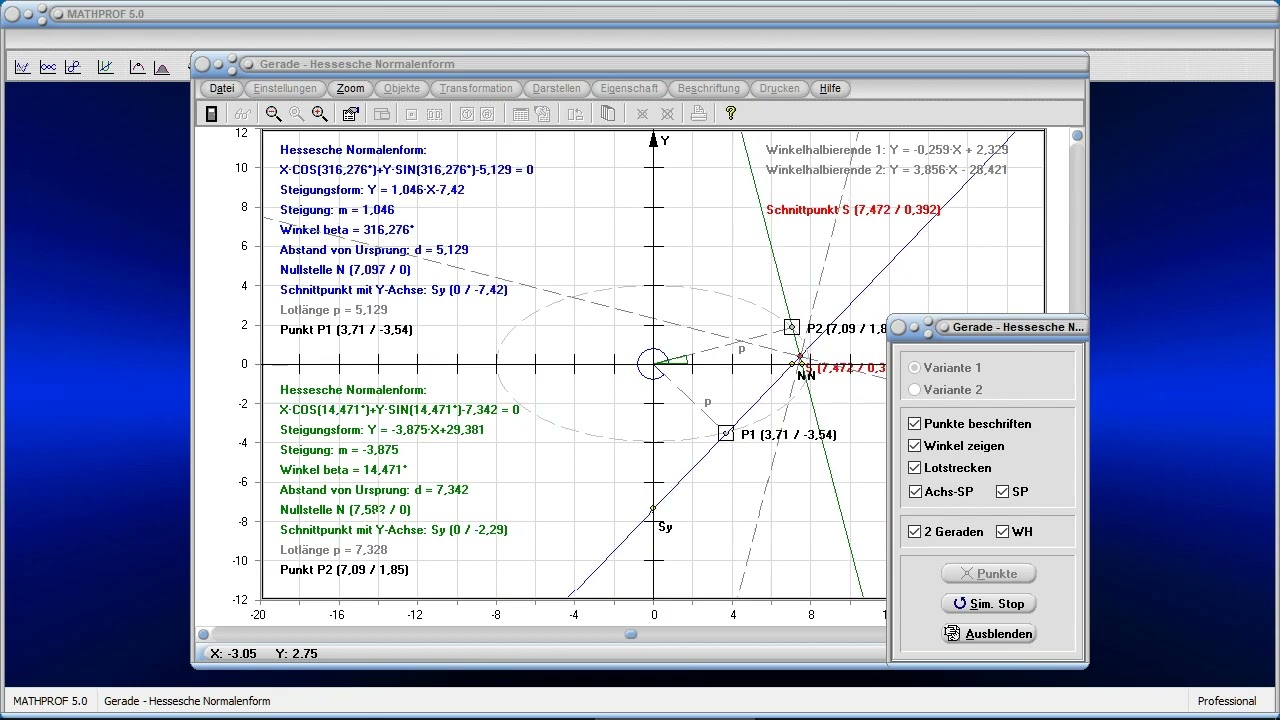MathProf - Gerade - Hessesche Normalenform