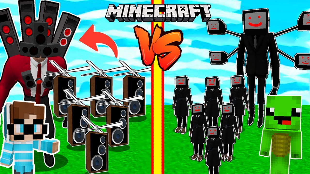 SKIBIDI SPEAKER MAN ARMEE vs TV BOSS MAN ARMEE in Minecraft