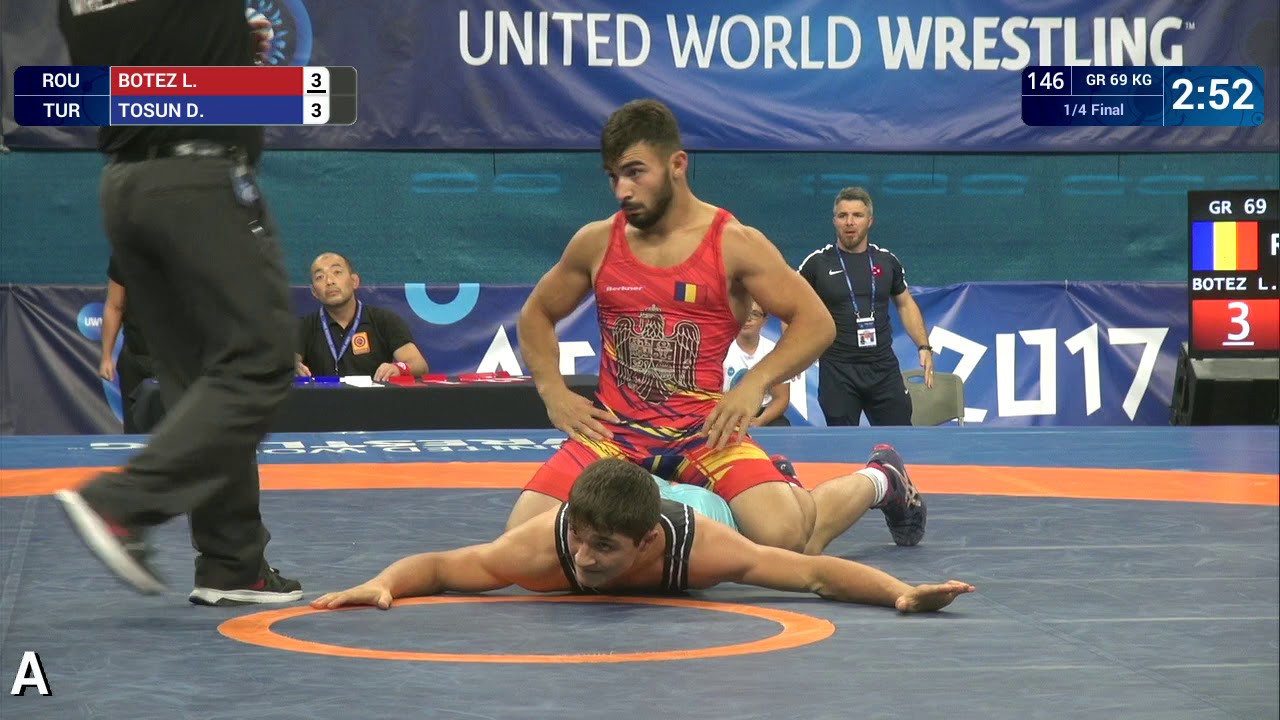 1/4 GR - 69 kg: D. TOSUN (TUR) df. L. BOTEZ (ROU) by VPO1, 5-4