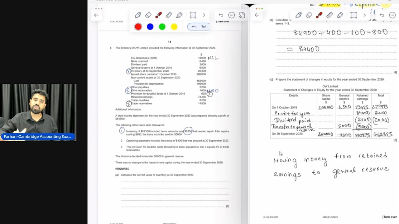 CAMBRIDGE IGCSE ACCOUNTING-  Correction of Errors + Financial Statements