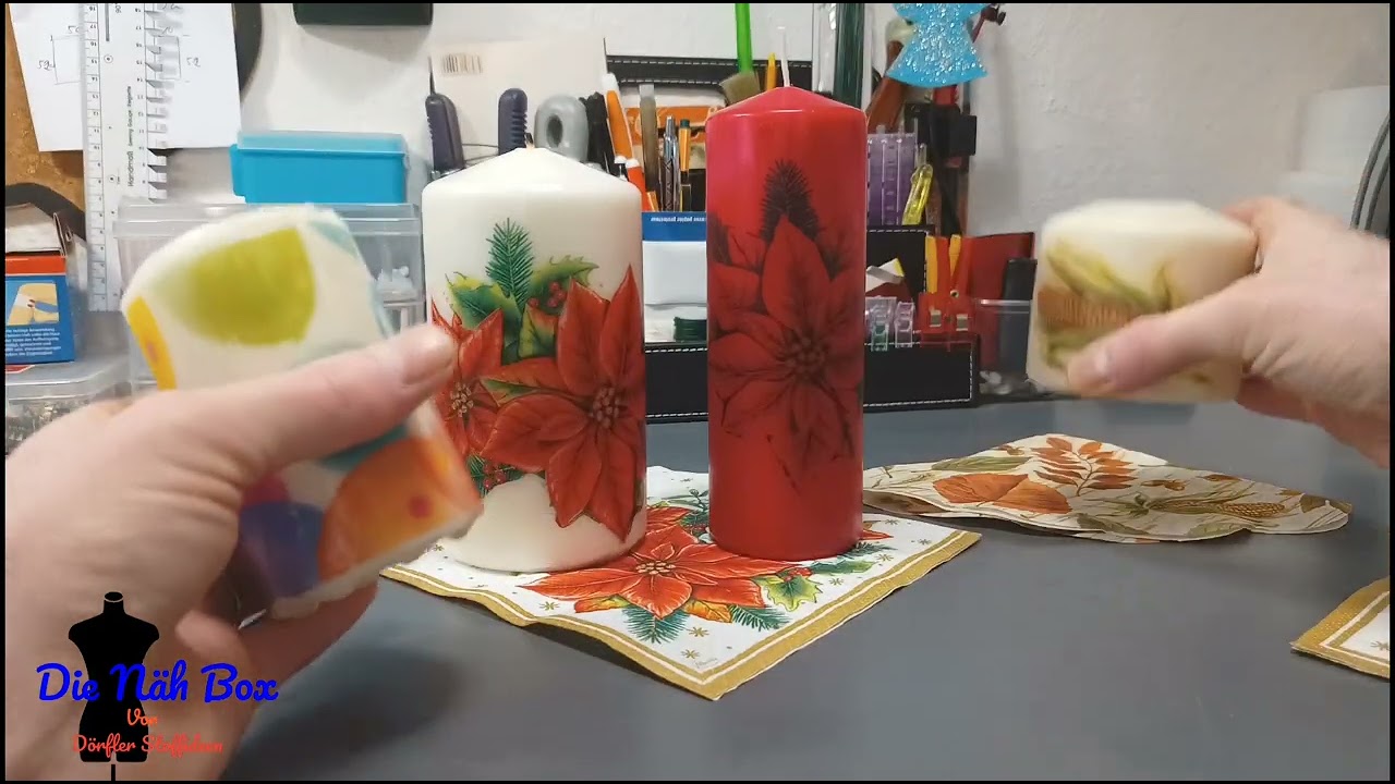 DIY Kerzen einfach selbst bedrucken aus Servietten Motiven und einem Bügeleisen!