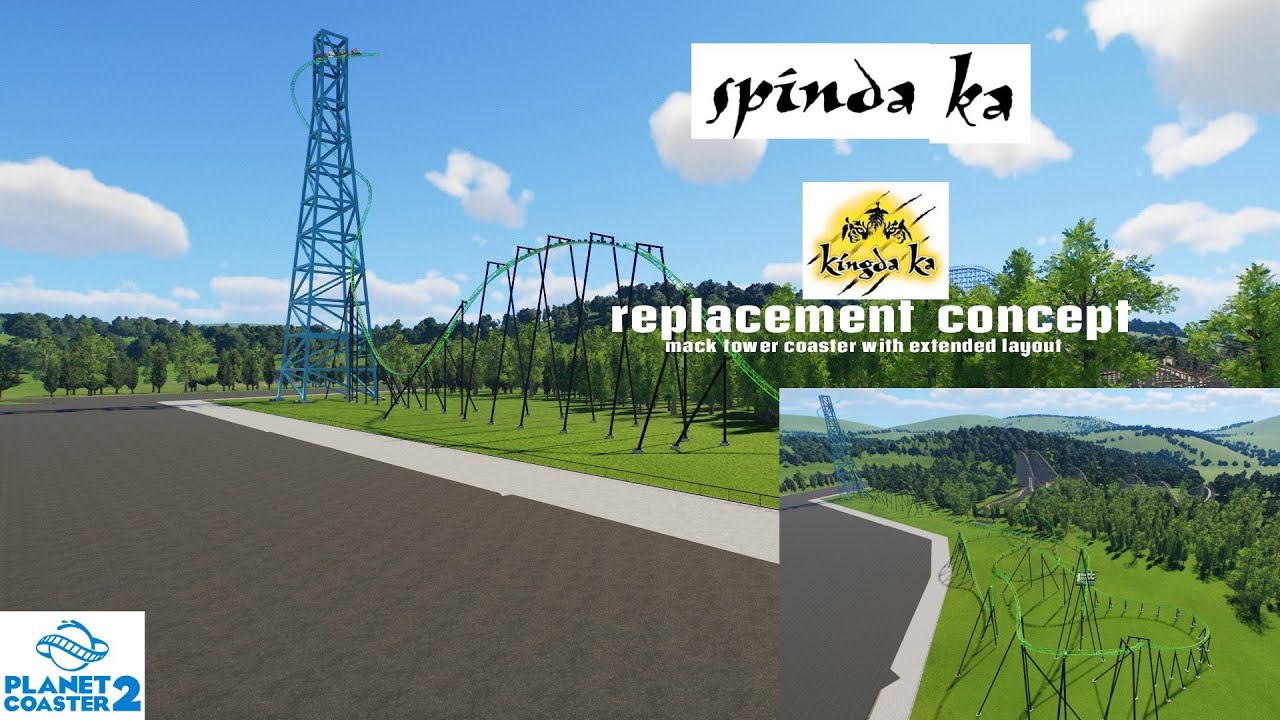 Spinda Ka- (Kingda Ka replacement concept) Mack tower coaster with extended layout, planet coaster 2