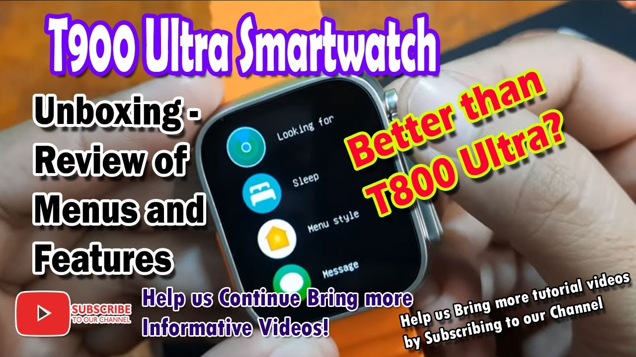 T900 Ultra Smartwatch - Unboxing Review of Menus and Features