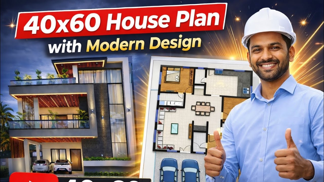 40×60 House Plan with Parking | Modern Duplex Design | Engineer Approved Floor Plan