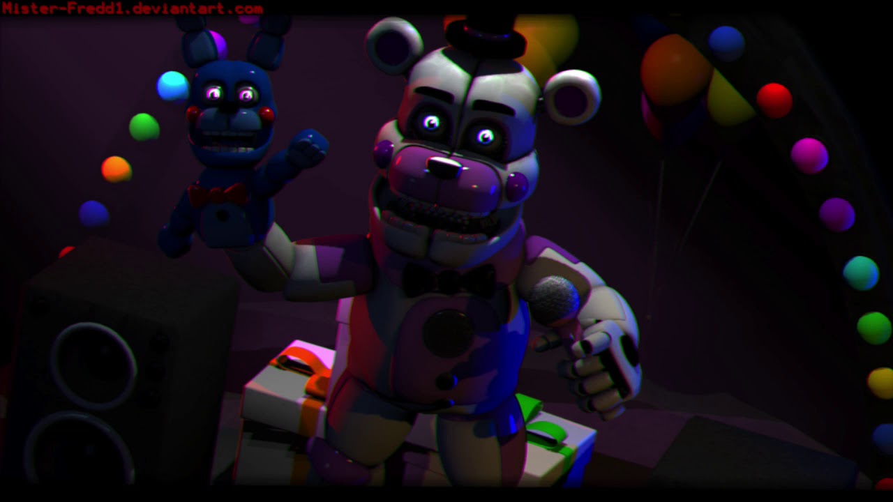 my favourite fnaf freddys + one extra character sing FNAF 1 song (español)