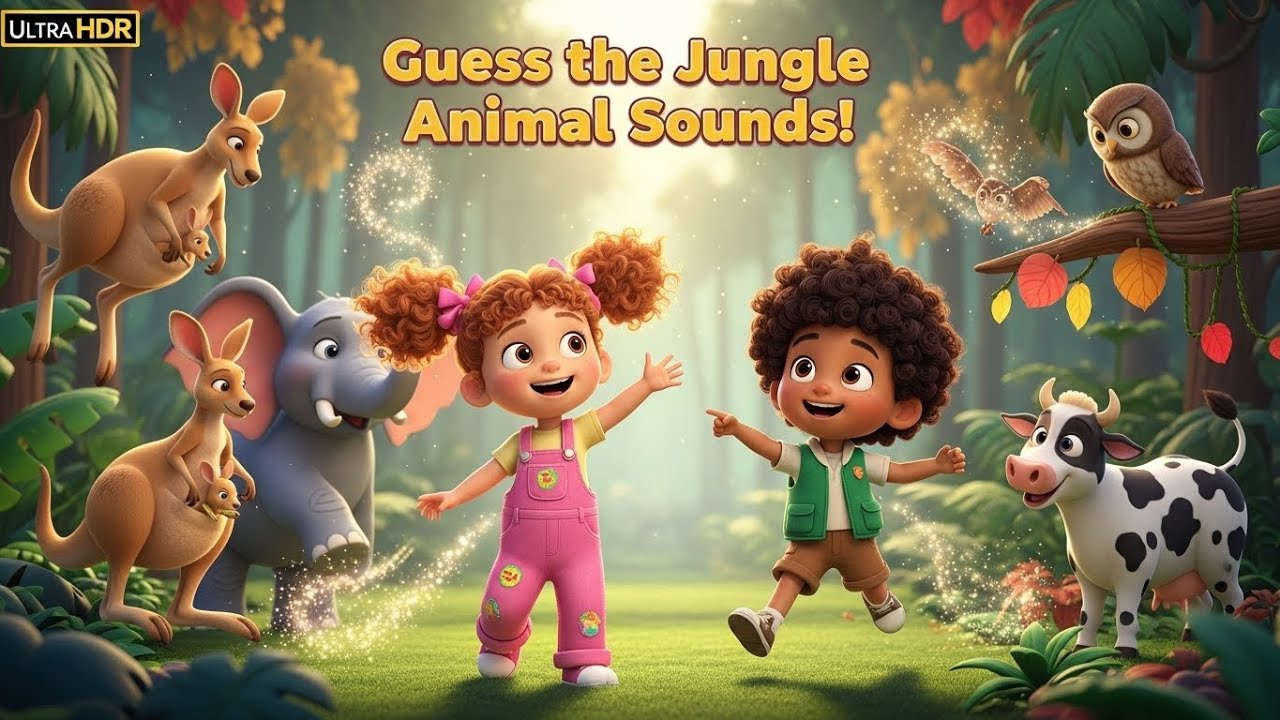 Guess the Jungle Animal Sounds! | Fun Kids Rhyme & Learning Adventure