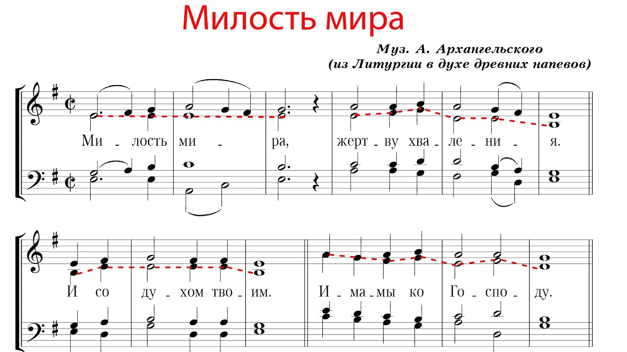 МИЛОСТЬ МИРА, муз. А. Архангельского - Альтовая партия