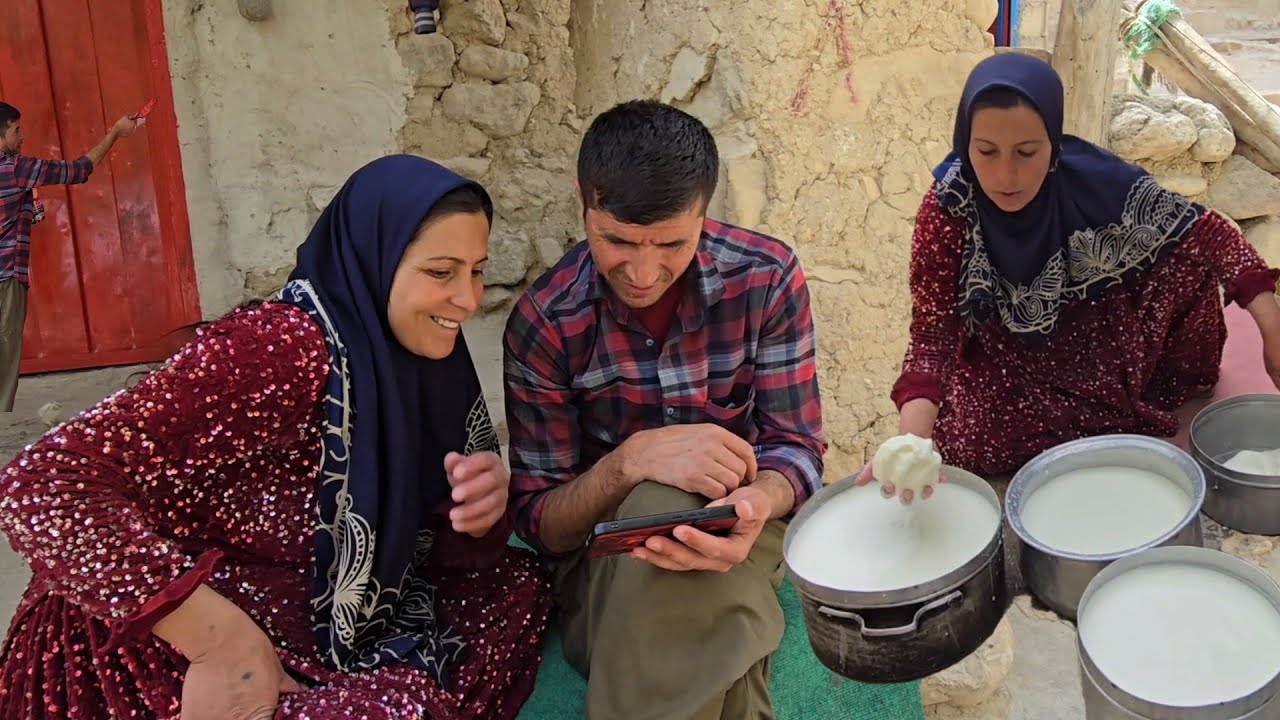 Shahin's preparation of local Buttermilk and Farideh's help to her