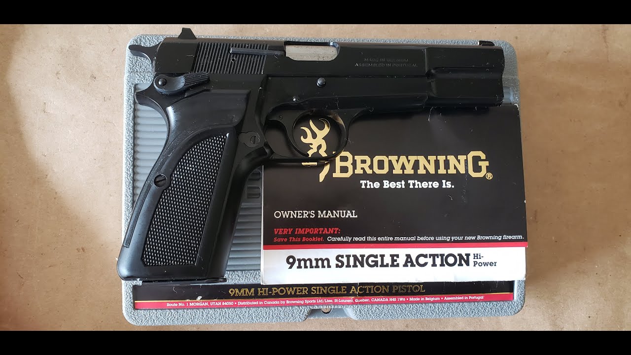 Tabletop examination of the Browning Hi-Power 9mm Pistol MkIII
