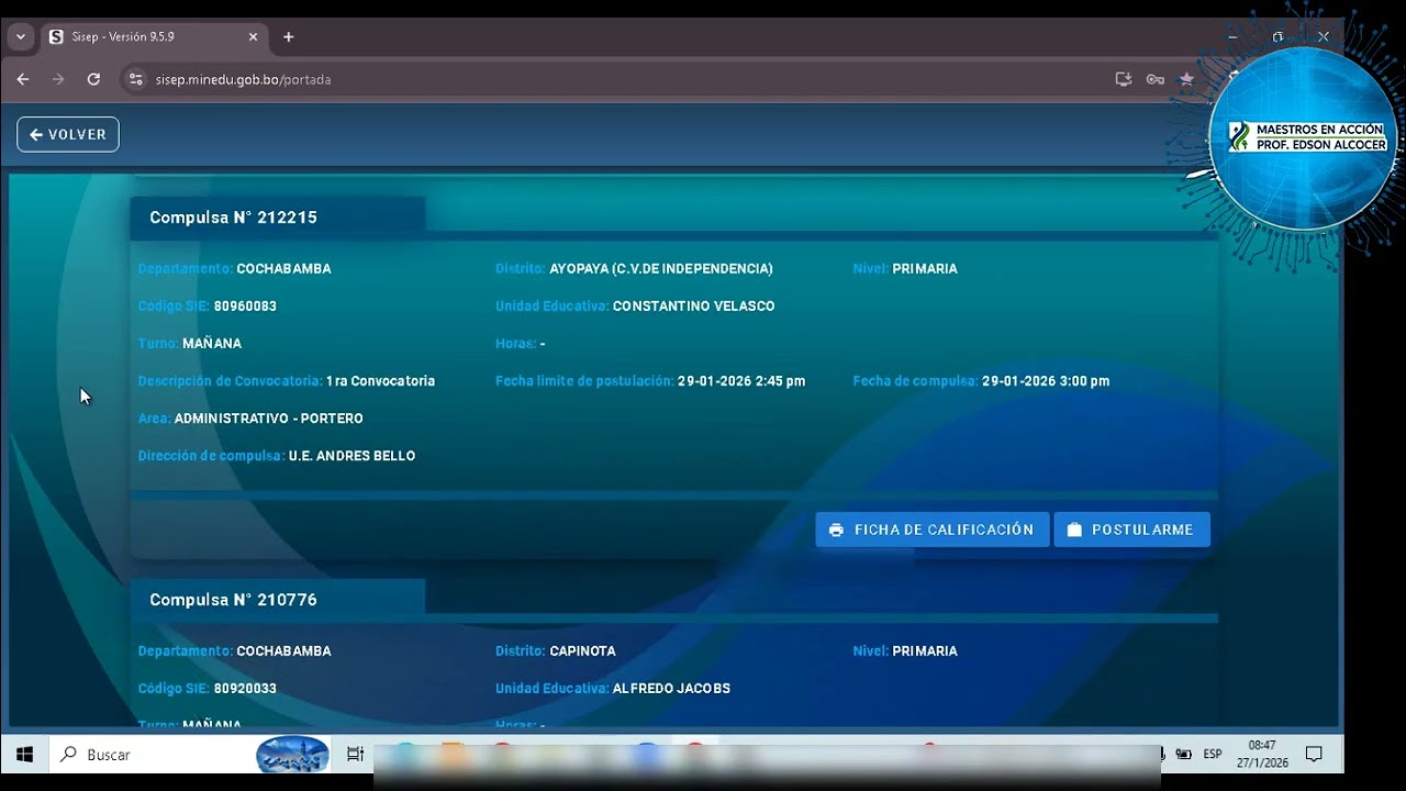 COMPULSAS PARA PERSONAL SIN RDA EN EL SISTEMA PLURINACIONAL DE EDUCACIÓN DE BOLIVIA