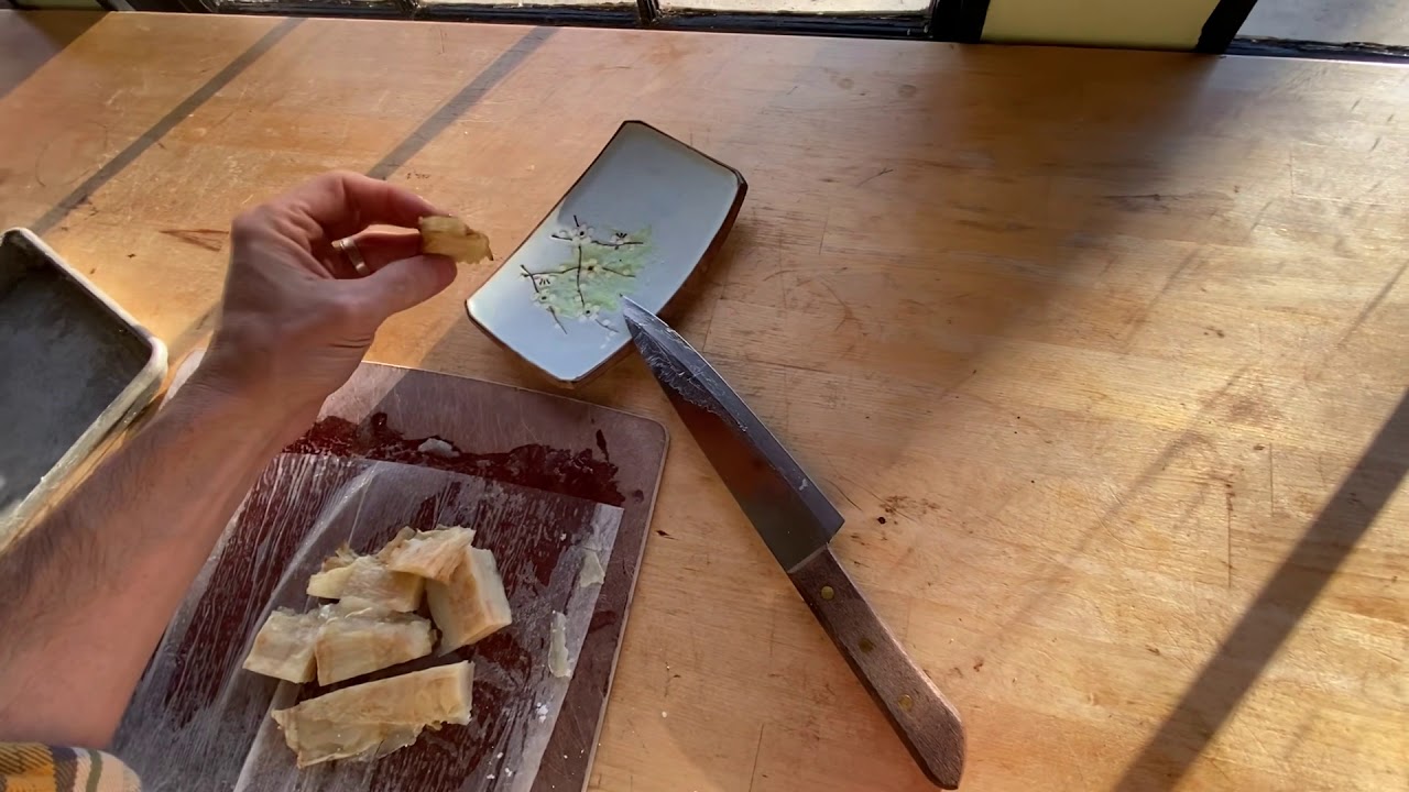 Celery root Pave with Chiba slicer pt 4 (breakfast reveal)