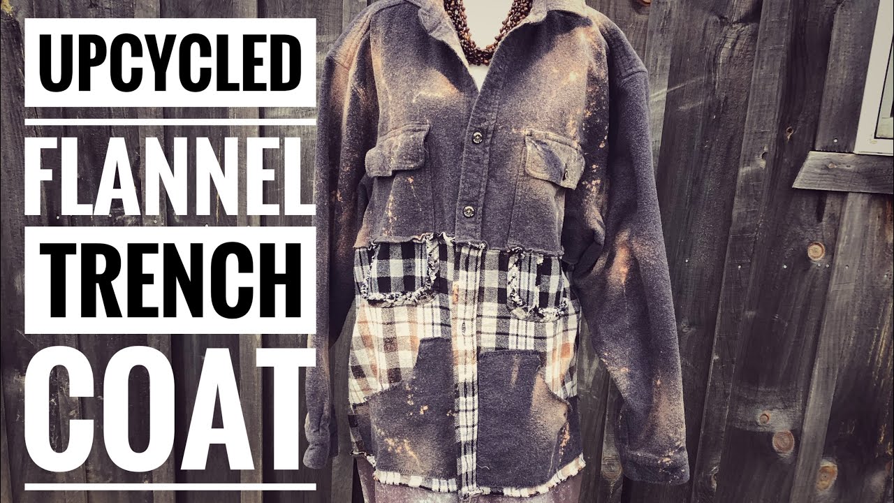 Upcycled flannels  into a warm flannel trench coat!