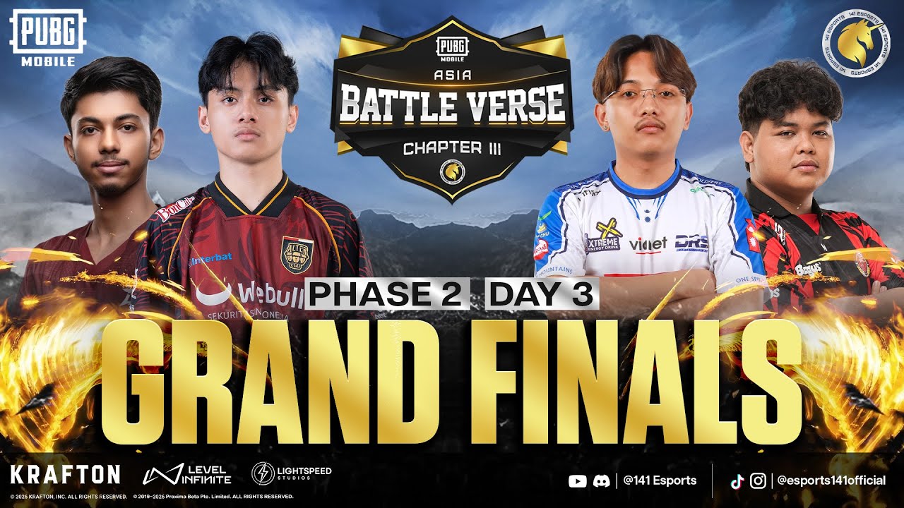 PUBGM BATTLE VERSE ASIA CHAPTER III | PHASE 2 Finals Day 3 | FT. #AE  #BTR #4T #RRQ #BOOM #DRS