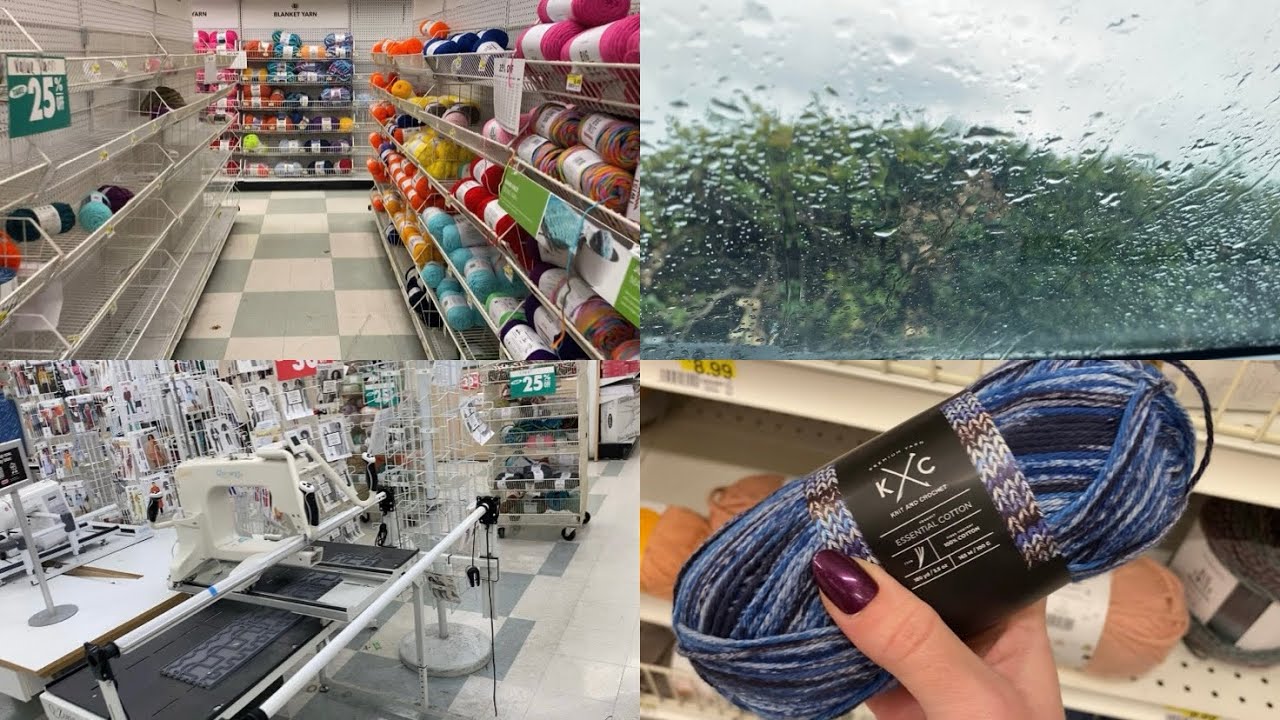 Shopping Michael’s Yarn Sale | Shop Joann’s Liquidation Sale With Me | Rainy Day | Cozy Vlog