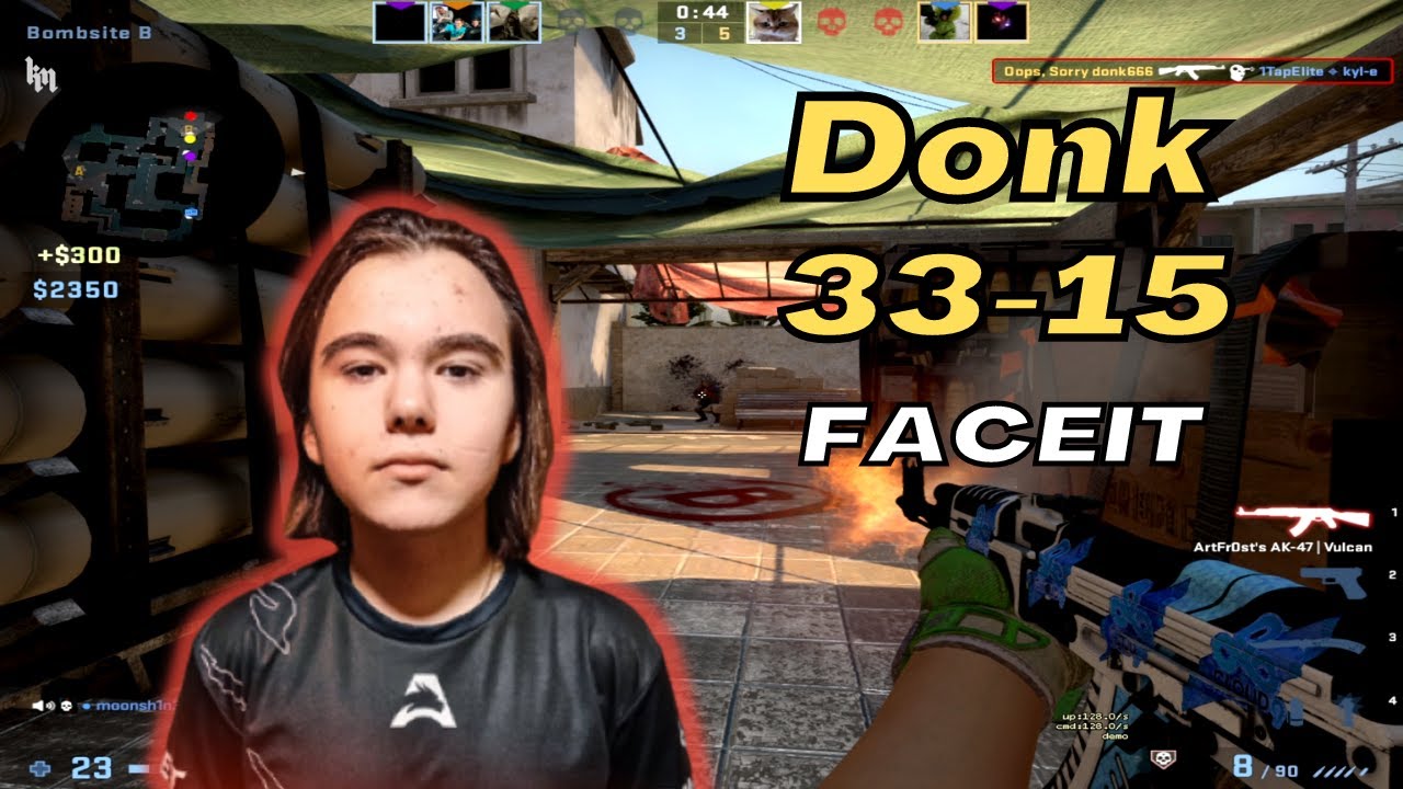 16yo 5119 ELO | Spirit Academy donk (33-15) (mirage) | FACEIT ranked | Mar 20, 2023