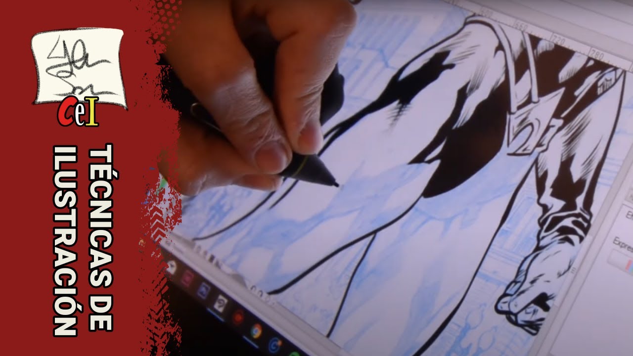 🔍 CÓMO ENTINTAR UNA PÁGINA DE CÓMIC paso a paso | ENTINTADO DIGITAL con pinceles en CLIP STUDIO