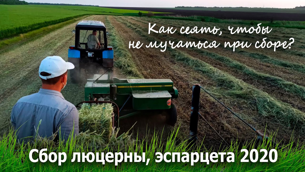 Прессуем люцерну и эспарцет 2020  МТЗ 920 JOHN DEERE 456.