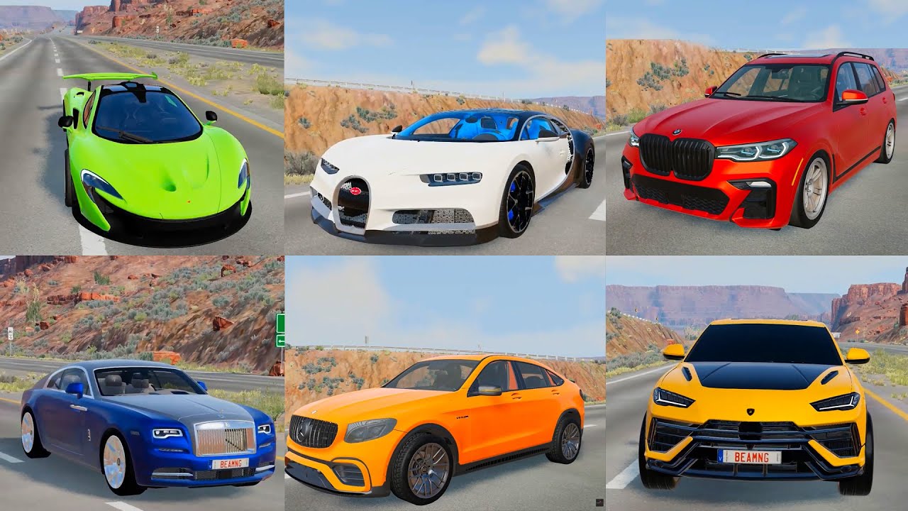 Speed Bump Test Drive Super Cars vs BIG SPINNER - BeamNG.drive