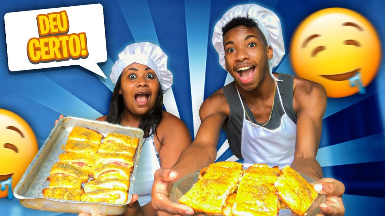 TENTAMOS FAZER UM ENROLADINHO DE PRESUNTO E QUEIJO E DEU TUDO..... ( Irmãos Anjo na cozinha )