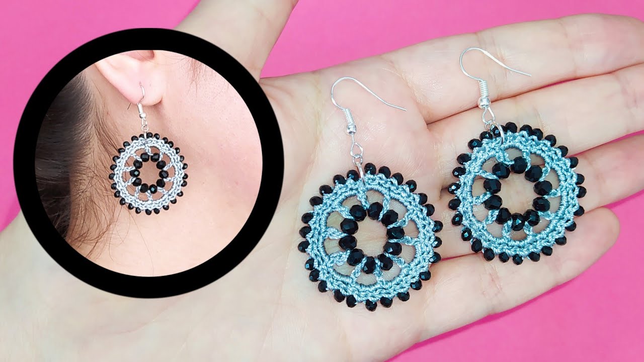 Make these Easy Crochet Earrings with me | step by step