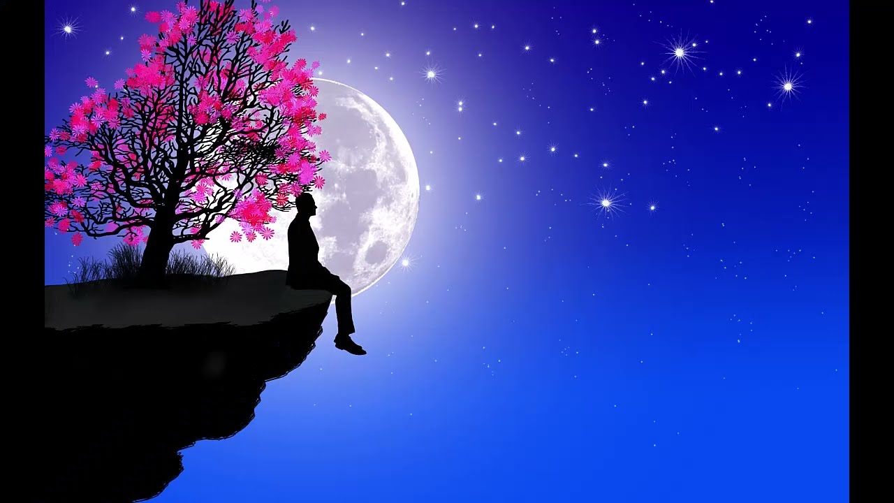 How to draw amazing landscape Moonlight night scenery  on Photoshop