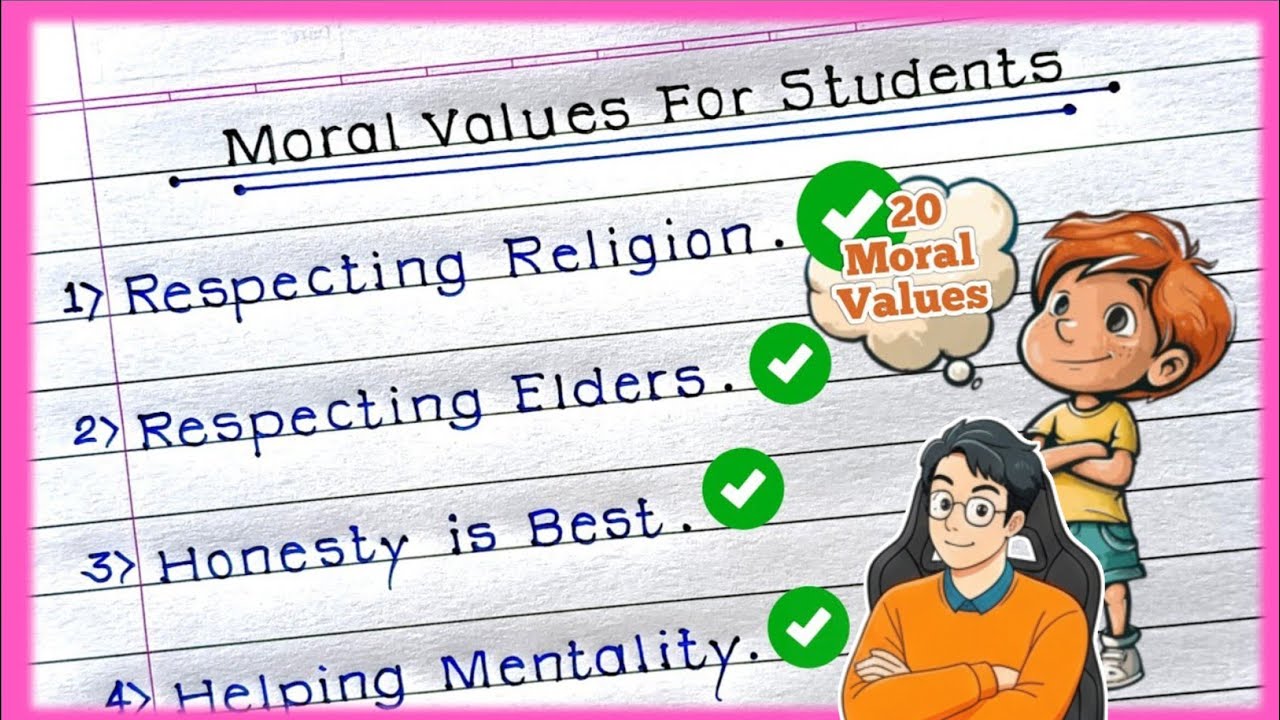 Moral Values For Students in English| 20 Important Moral Values For Students|moral Values in English