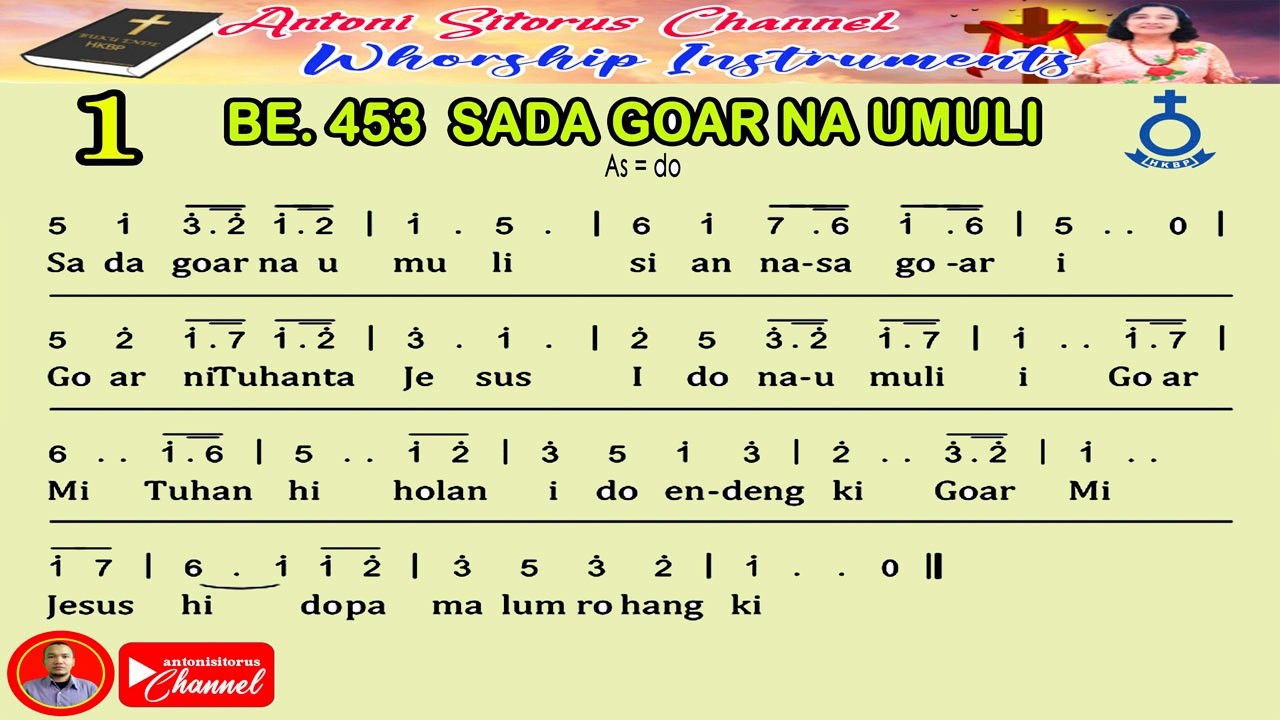 BUKU ENDE HKBP NO 453 | SADA GOAR NA UMULI | NOT ANGKA | CHACHA | KARAOKE