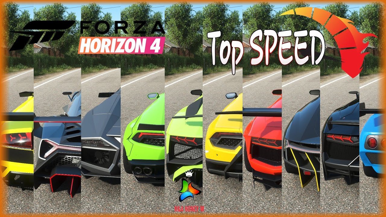 Forza Horizon 4 Top 10 Fastest Lamborghini Cars | Top Speed Battle All Upgraded and Tuned