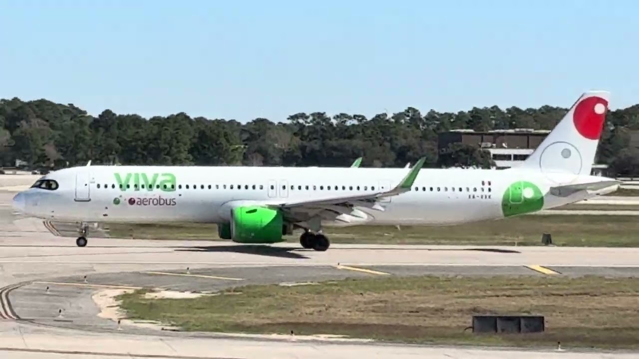 Viva A321 NEO I think takes off from George Bush Intercontinental Airport.