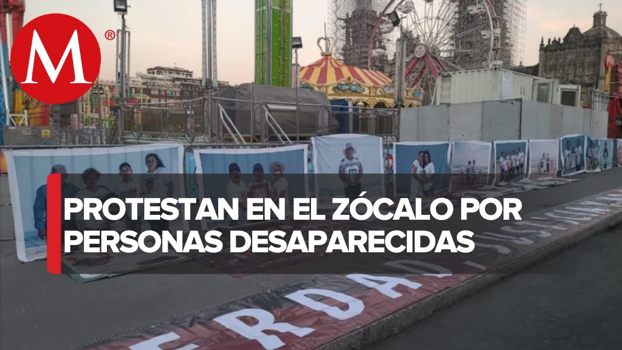 Colectivos feministas protestan en Z&oacute;calo de CdMx; exigen justicia por desaparecidos