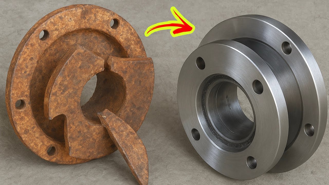 🧠 Destroyed Flange Coupling Reborn! Mind-Blowing Machining Skill 