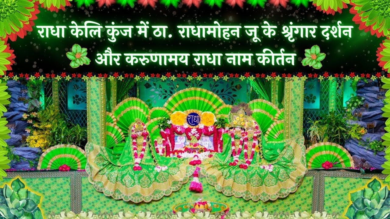 राधा केलि कुंज में ठा. राधामोहन जू के श्रृंगार दर्शन और करुणामय राधा नाम कीर्तन // 01/09/25