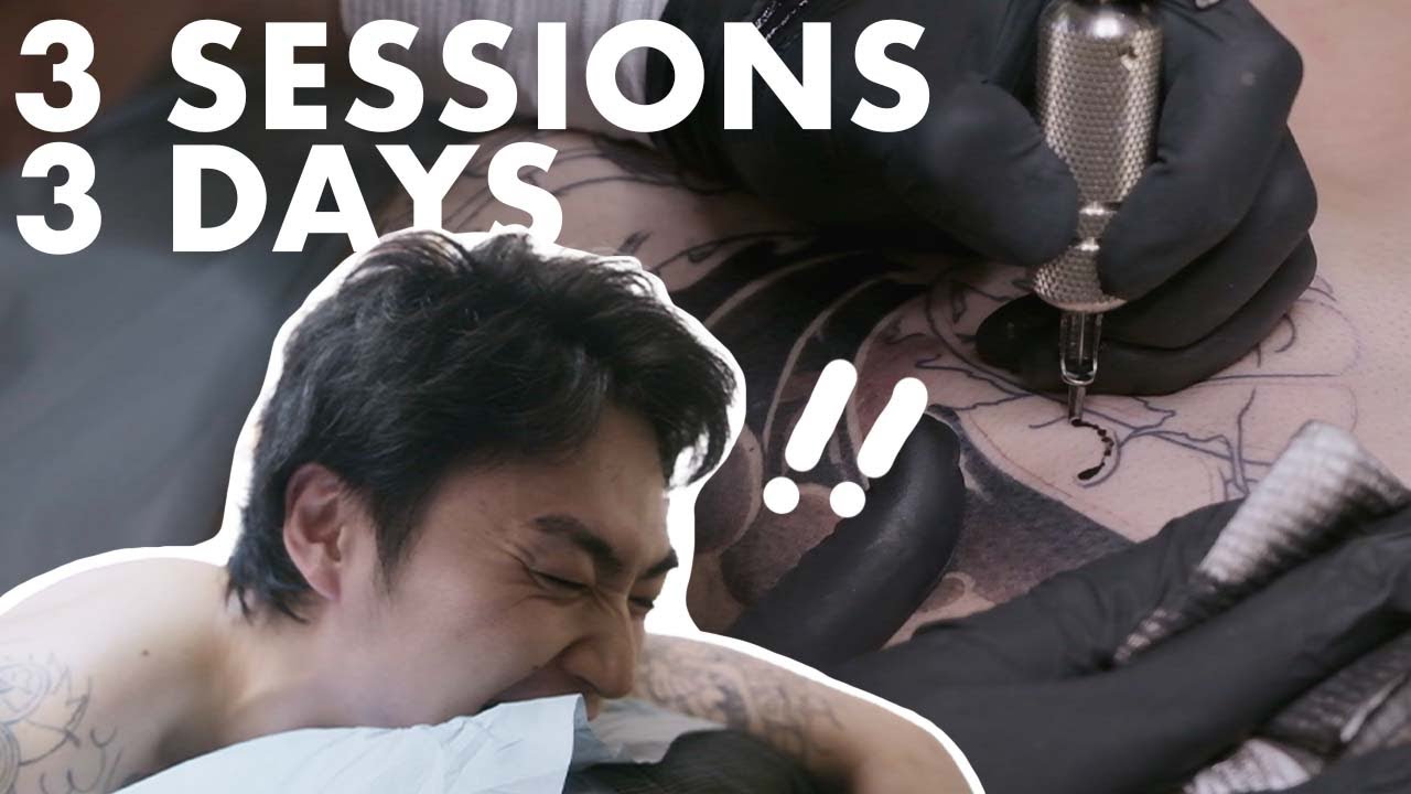 So Much Pain over 3 Tattoo Sessions [JPN SUBS]