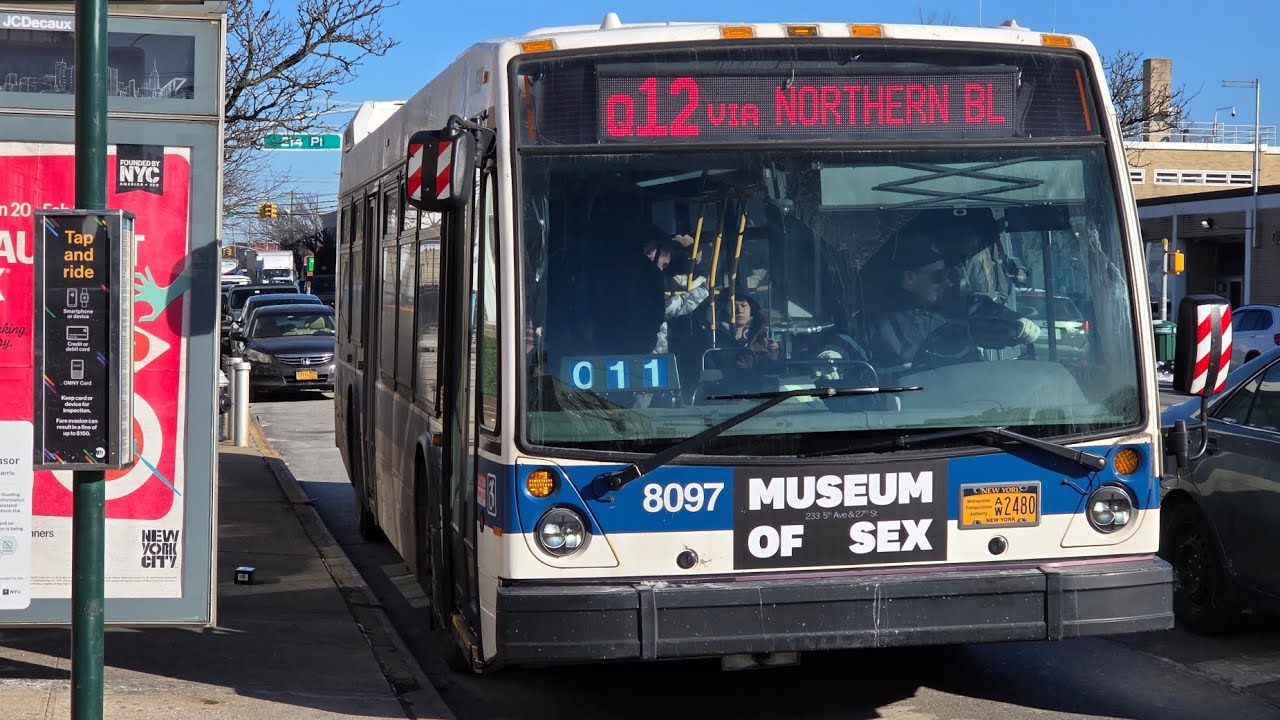 MTA NYCT: 2015 Novabus LFSs #8097 & #8111 on the Q12 @ Northern Blvd/Bell Blvd