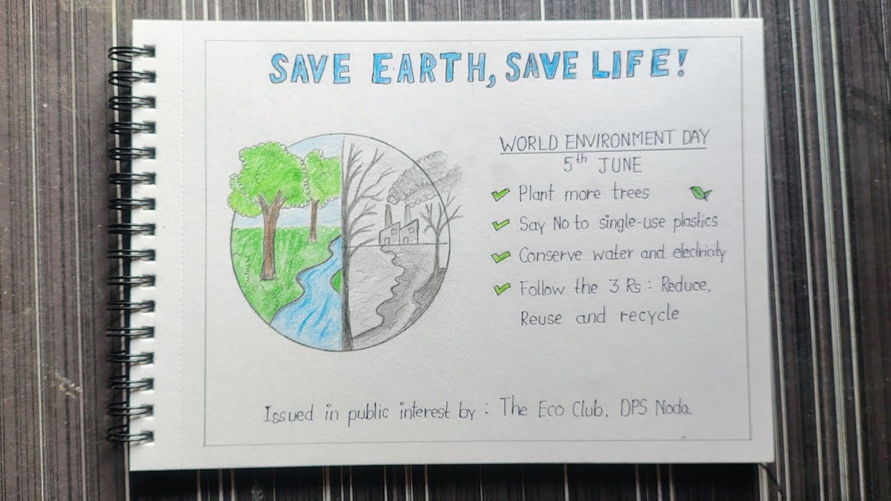 World Environment Day Poster drawing || Save Earth, Save life || 