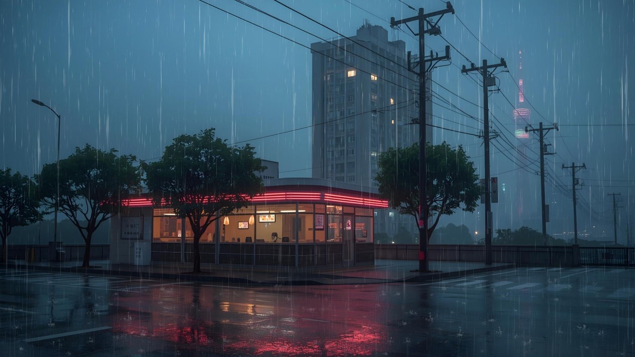 Tokyo 3AM Rain Lofi Café 🌧️ Calm Beats for Late Night Focus
