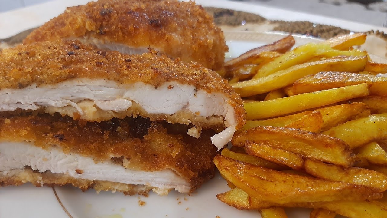 یه دستور غذای عالی شنسل مرغ ترد و خوشمزه🍗🍟