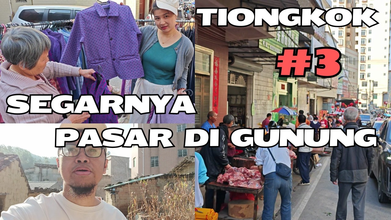 Segarnya!! Pasar di Gunung Tiongkok, Beli Amplop Angpao dan Baju Untuk Nenek