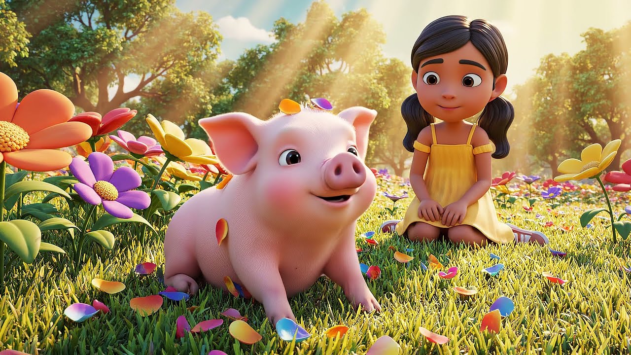 Minecraft Baby Pig Ran Across a Flower Mea | Nursery Rhymes for Kids & Baby Songs
