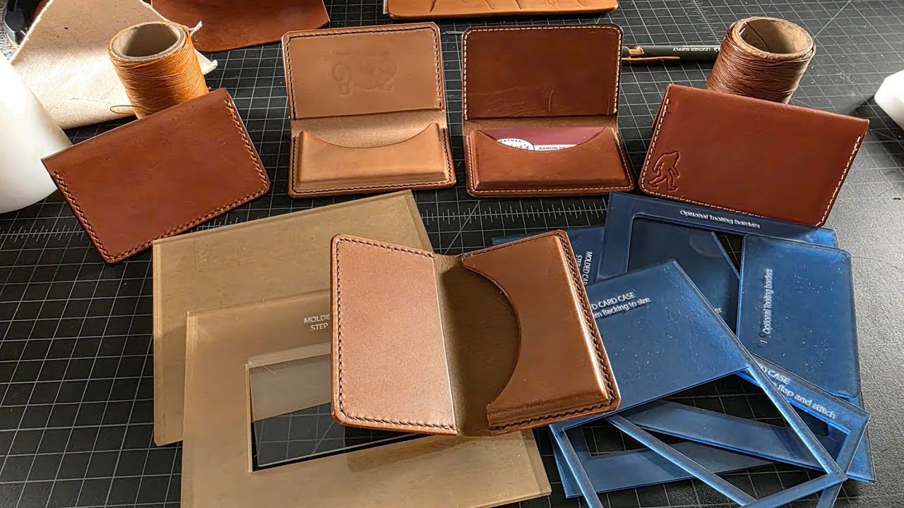Making a molded business card wallet with a simple project wet molding leather.